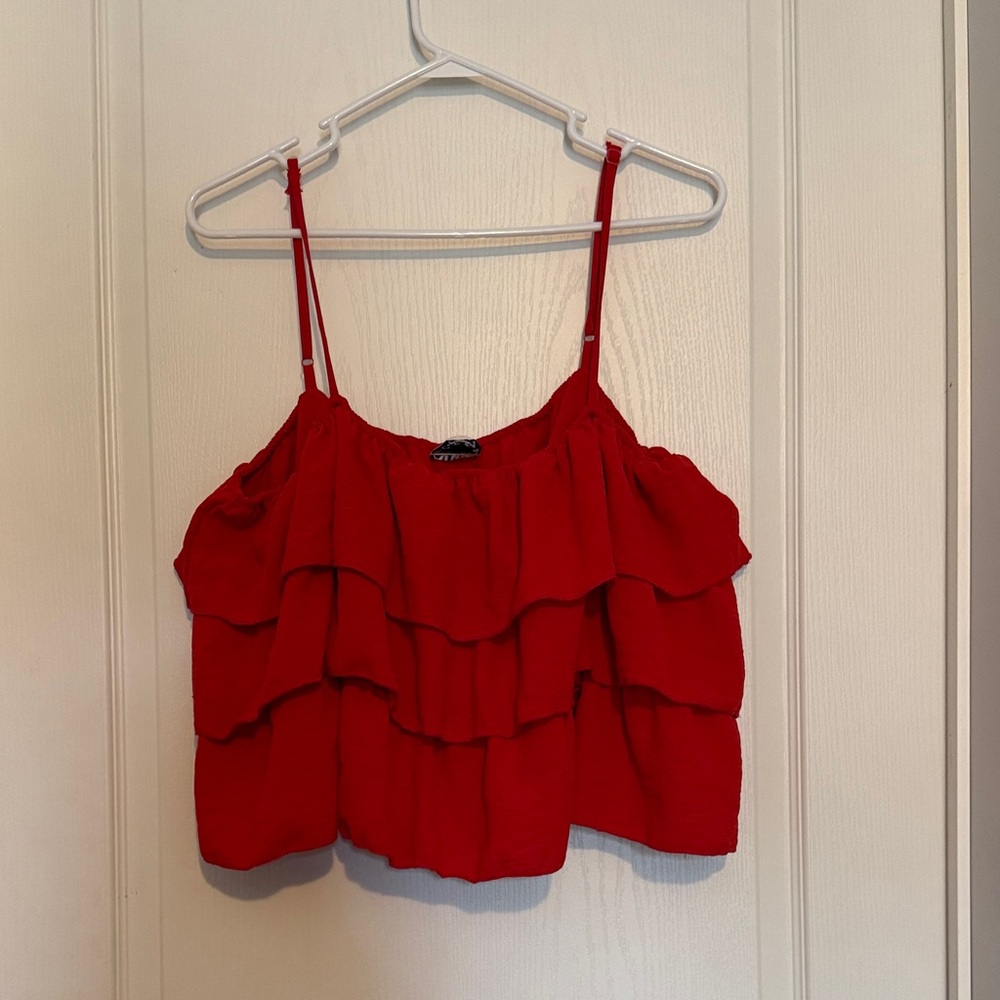 ARULA Scarlet Ruffled Camisole size 2X